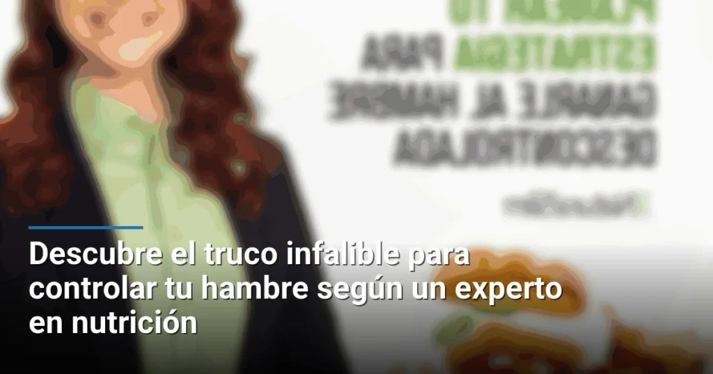 Descubre el truco infalible para controlar tu hambre según un experto en nutrición