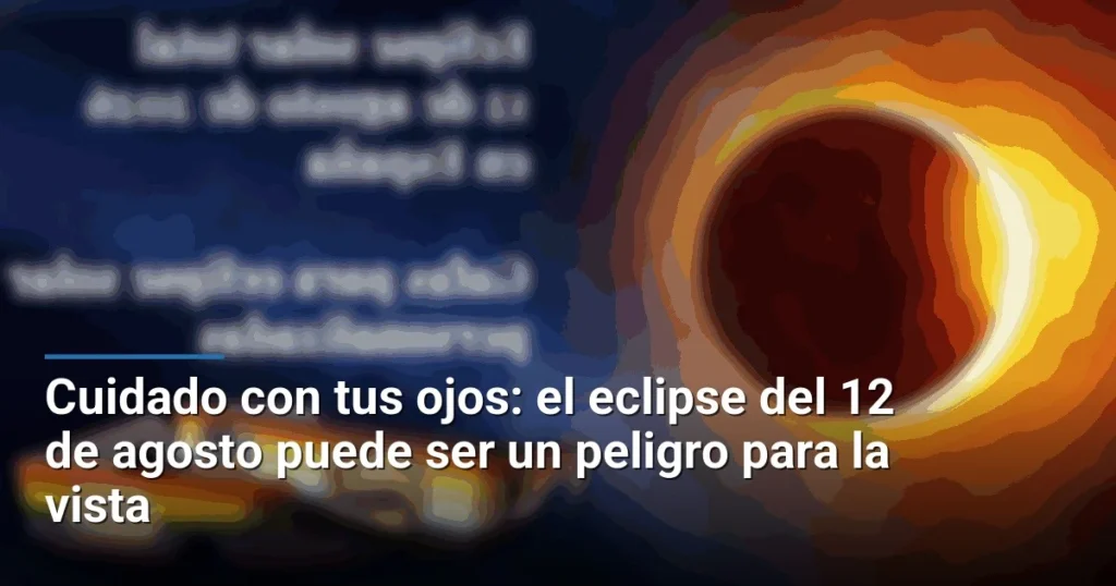 Cuidado con tus ojos: el eclipse del 12 de agosto puede ser un peligro para la vista