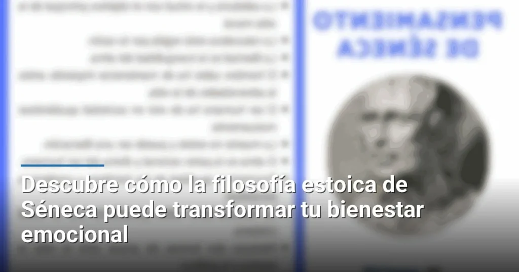 Descubre cómo la filosofía estoica de Séneca puede transformar tu bienestar emocional