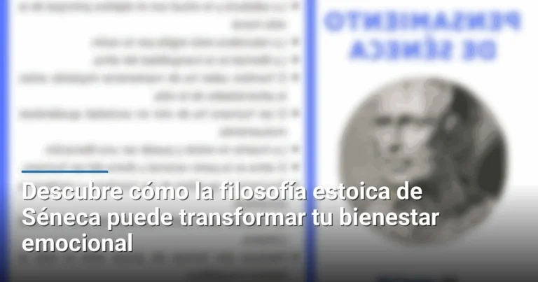Descubre cómo la filosofía estoica de Séneca puede transformar tu bienestar emocional